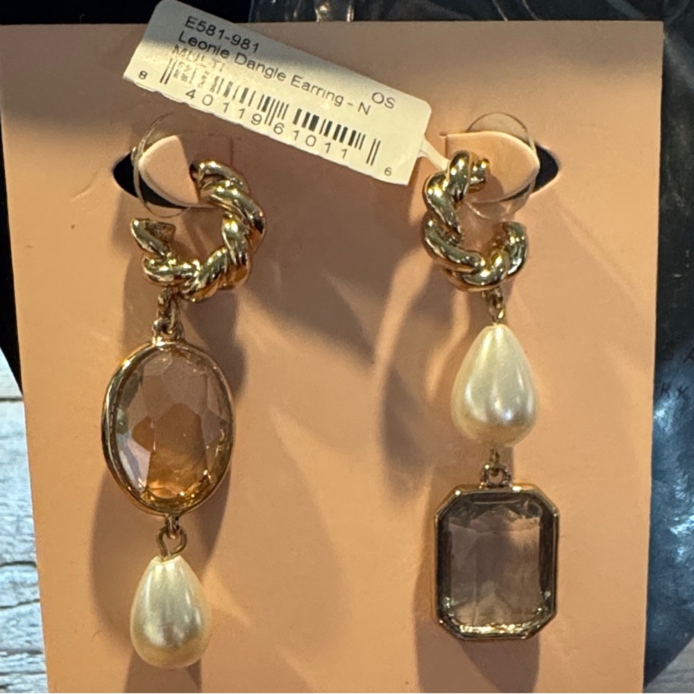 Mignonne Gavigan Gold and Pearl Dangle Earrings